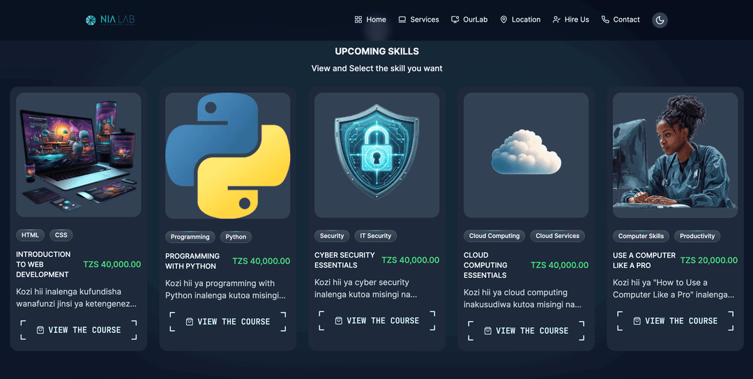 Nia Lab Tanzania — Landing Page screenshot 2